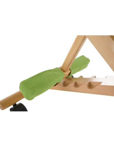 Scaun genunchi KONDELA, birou, 46x65x56-72 cm, lemn fag, ţesătură verde | MobilaOK