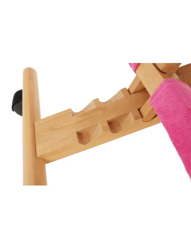 Scaun genunchi KONDELA, birou, 46x65x56-72 cm, ţesătură roz/ lemn fag | MobilaOK