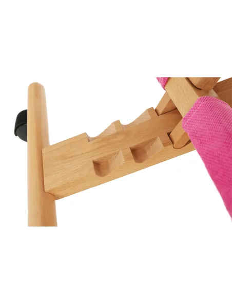 Scaun genunchi KONDELA, birou, 46x65x56-72 cm, ţesătură roz/ lemn fag | MobilaOK