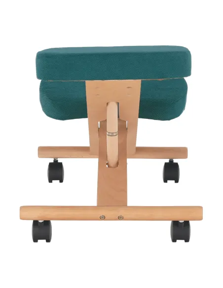 Scaun ergonomic KONDELA birou, 46x65x52-72 cm, ţesătură petrol/ lemn fag | MobilaOK
