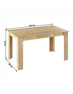 Masă de bucătărie GENERAL NEW bucătărie 140x80 cm PAL melaminat stejar sonoma | MobilaOK 2