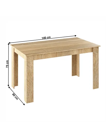 Masă de bucătărie GENERAL NEW bucătărie 140x80 cm PAL melaminat stejar sonoma | MobilaOK