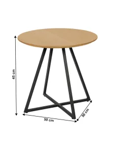 Masă laterală DELIK living/dormitor 50x50x45 cm MDF și metal | MobilaOK 2