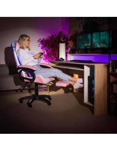 Scaun Gaming JOVELA, birou/joc, 65x65x124 cm, piele ecologică | MobilaOK