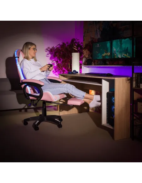 Scaun Gaming JOVELA, birou/joc, 65x65x124 cm, piele ecologică | MobilaOK