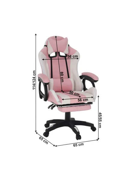 Scaun Gaming JOVELA, birou/joc, 65x65x124 cm, piele ecologică | MobilaOK