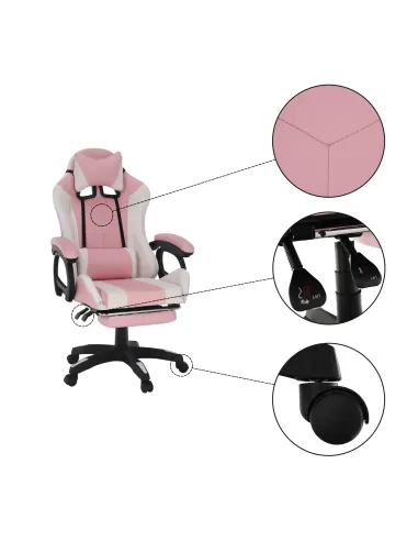 Scaun Gaming JOVELA, birou/joc, 65x65x124 cm, piele ecologică | MobilaOK
