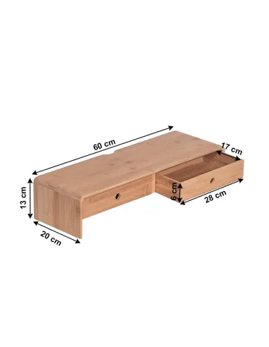 Suport Monitor, ELARO TIP 2, birou/living, 60x20x13 cm, bambus natural | MobilaOK