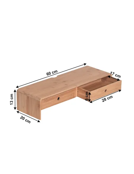 Suport Monitor, ELARO TIP 2, birou/living, 60x20x13 cm, bambus natural | MobilaOK