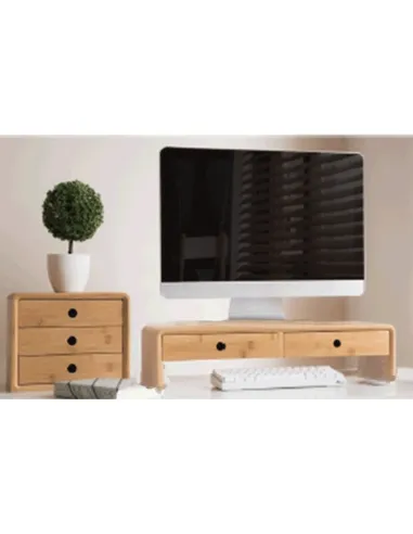 Suport Monitor, ELARO TIP 2, birou/living, 60x20x13 cm, bambus natural | MobilaOK