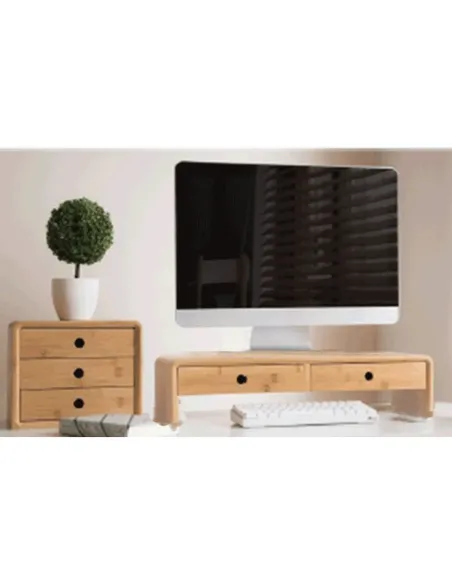 Suport Monitor, ELARO TIP 2, birou/living, 60x20x13 cm, bambus natural | MobilaOK