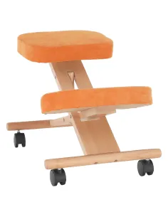 Scaun ergonomic KONDELA pentru birou, 46x65x52-72 cm, Lemn fag și Ţesătură | MobilaOK