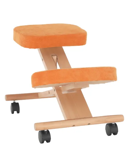 Scaun ergonomic KONDELA pentru birou, 46x65x52-72 cm, Lemn fag și Ţesătură | MobilaOK