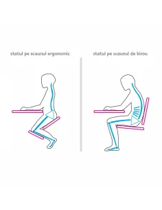 Scaun ergonomic KONDELA pentru birou, 46x65x52-72 cm, Lemn fag și Ţesătură | MobilaOK 2