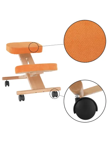 Scaun ergonomic KONDELA pentru birou, 46x65x52-72 cm, Lemn fag și Ţesătură | MobilaOK