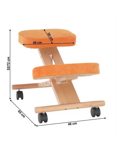 Scaun ergonomic KONDELA pentru birou, 46x65x52-72 cm, Lemn fag și Ţesătură | MobilaOK