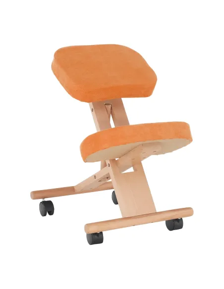 Scaun ergonomic KONDELA pentru birou, 46x65x52-72 cm, Lemn fag și Ţesătură | MobilaOK