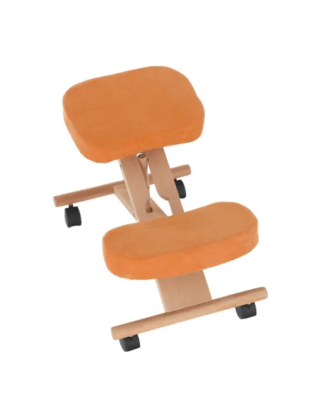 Scaun ergonomic KONDELA pentru birou, 46x65x52-72 cm, Lemn fag și Ţesătură | MobilaOK
