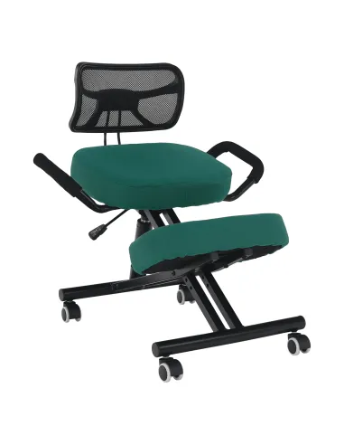 Scaun ergonomic KONDELA, birou, 68x61x78-90 cm, textil verde, cadru metal | MobilaOK