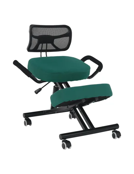 Scaun ergonomic KONDELA, birou, 68x61x78-90 cm, textil verde, cadru metal | MobilaOK