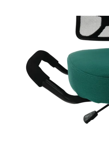 Scaun ergonomic KONDELA, birou, 68x61x78-90 cm, textil verde, cadru metal | MobilaOK