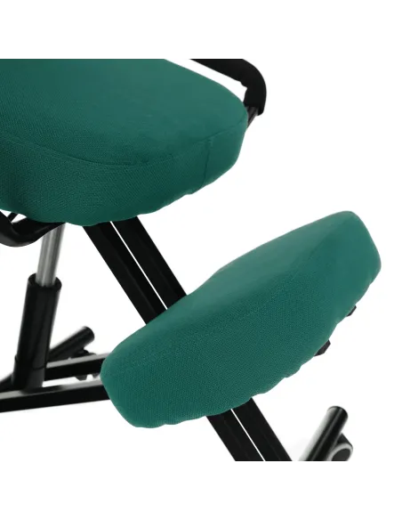 Scaun ergonomic KONDELA, birou, 68x61x78-90 cm, textil verde, cadru metal | MobilaOK