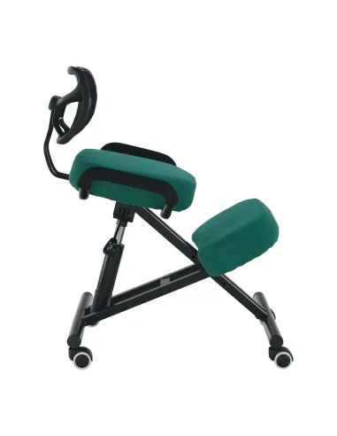 Scaun ergonomic KONDELA, birou, 68x61x78-90 cm, textil verde, cadru metal | MobilaOK