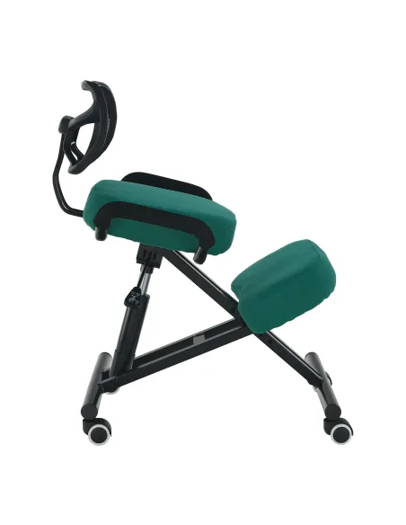 Scaun ergonomic KONDELA, birou, 68x61x78-90 cm, textil verde, cadru metal | MobilaOK