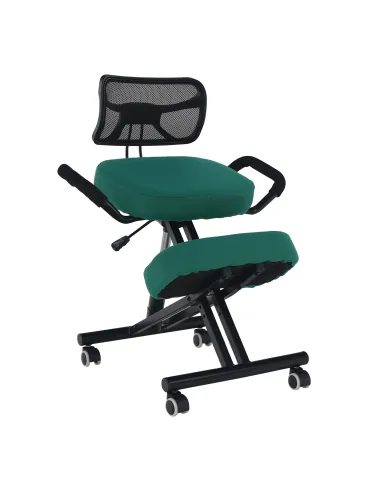 Scaun ergonomic KONDELA, birou, 68x61x78-90 cm, textil verde, cadru metal | MobilaOK