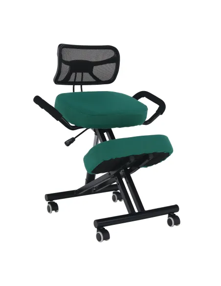 Scaun ergonomic KONDELA, birou, 68x61x78-90 cm, textil verde, cadru metal | MobilaOK