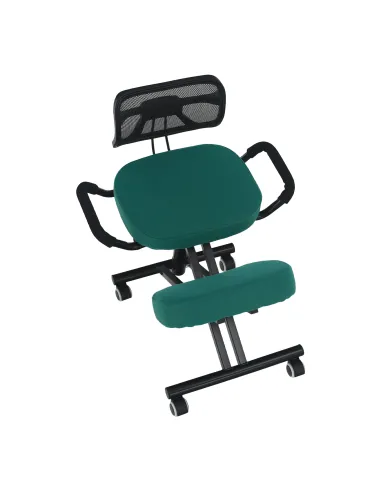 Scaun ergonomic KONDELA, birou, 68x61x78-90 cm, textil verde, cadru metal | MobilaOK