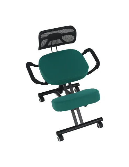 Scaun ergonomic KONDELA, birou, 68x61x78-90 cm, textil verde, cadru metal | MobilaOK