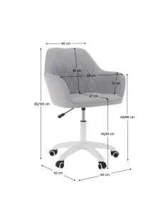 Scaun de birou SANTY, birou/home office, 60x62x85-100 cm, Tesatura/Metal/Plastic | MobilaOK 2