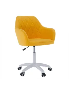 Scaun de birou SANTY, birou, 60x62x85-100 cm, material galben/alb | MobilaOK