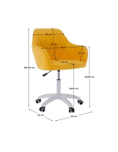 Scaun de birou SANTY, birou, 60x62x85-100 cm, material galben/alb | MobilaOK 2