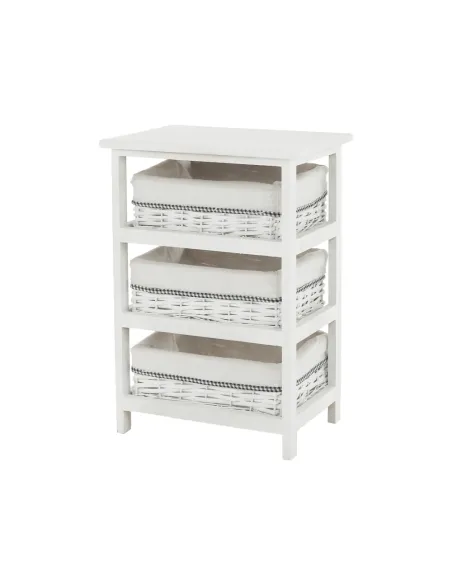 Comodă RUBY 3 pentru dormitor/hol, 40x57x29 cm, din lemn și răchită | MobilaOK