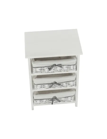 Comodă RUBY 3 pentru dormitor/hol, 40x57x29 cm, din lemn și răchită | MobilaOK