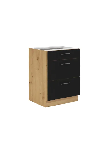 Dulap bucătărie MONRO 60 D 3S BB, 60x52x82 cm, PAL melaminat | MobilaOK