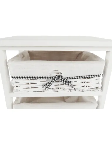 Comodă RUBY 3 pentru dormitor/hol, 40x57x29 cm, din lemn și răchită | MobilaOK