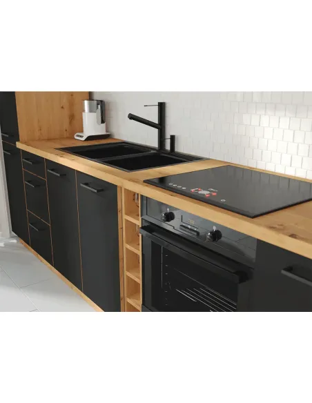 Dulap bucătărie inferior MONRO, 105x52x82 cm, PAL laminat negru mat | MobilaOK