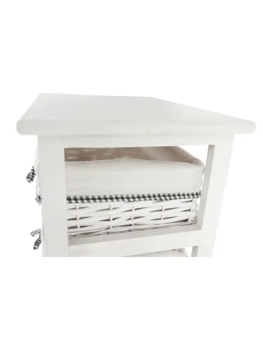 Comodă RUBY 3 pentru dormitor/hol, 40x57x29 cm, din lemn și răchită | MobilaOK