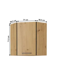 Dulap Superior MONRO pentru Bucătărie, 58.5x58.5x31x71.5 cm, PAL Laminat | MobilaOK