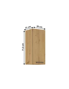 Dulap Superior, MONRO, Bucătărie Baie Hol, 30x31x71.5 cm, PAL Laminat Stejar Artizan | MobilaOK