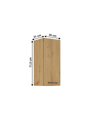 Dulap Superior, MONRO, Bucătărie Baie Hol, 30x31x71.5 cm, PAL Laminat Stejar Artizan | MobilaOK