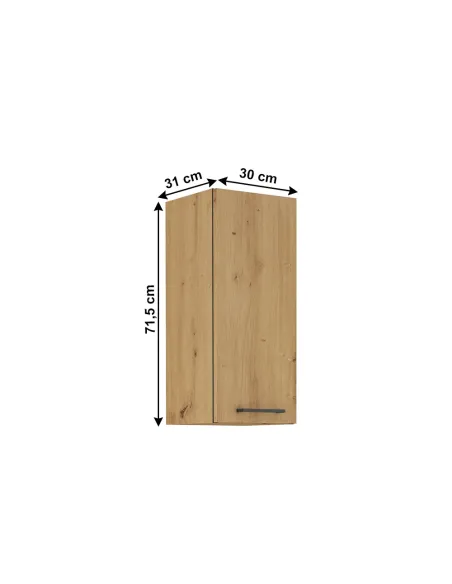 Dulap Superior, MONRO, Bucătărie Baie Hol, 30x31x71.5 cm, PAL Laminat Stejar Artizan | MobilaOK