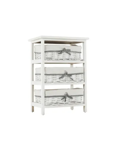 Comodă RUBY 3 pentru dormitor/hol, 40x57x29 cm, din lemn și răchită | MobilaOK