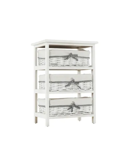 Comodă RUBY 3 pentru dormitor/hol, 40x57x29 cm, din lemn și răchită | MobilaOK