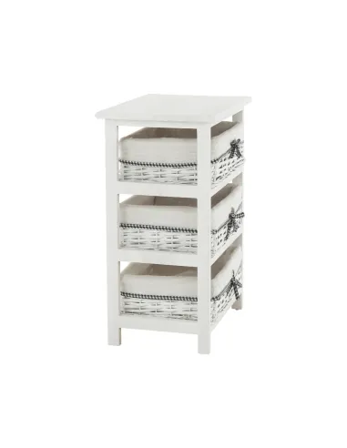Comodă RUBY 3 pentru dormitor/hol, 40x57x29 cm, din lemn și răchită | MobilaOK