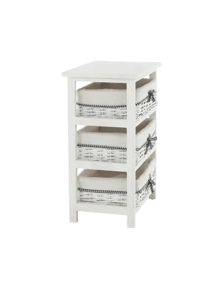 Comodă RUBY 3 pentru dormitor/hol, 40x57x29 cm, din lemn și răchită | MobilaOK