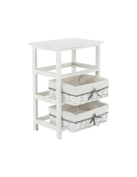 Comodă RUBY 3 pentru dormitor/hol, 40x57x29 cm, din lemn și răchită | MobilaOK
